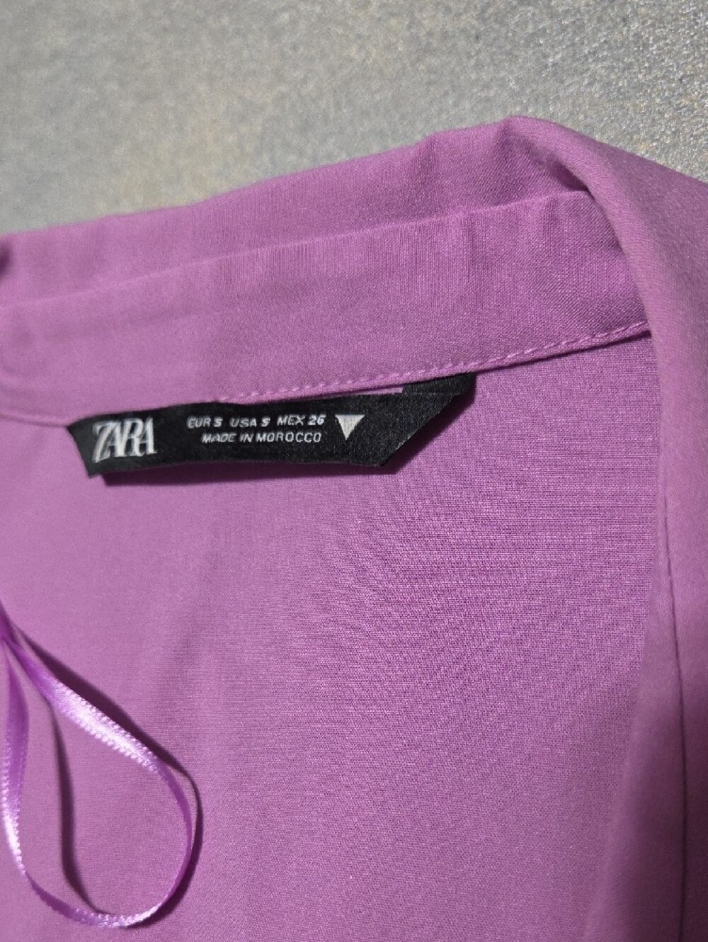 Zara Lilac Ruched Drawstring Crop Top - Picture 2 of 8